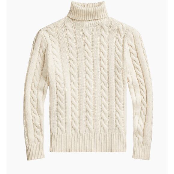 Lauren Ralph Lauren Women’s L Cable-Knit Turtleneck Sweater Preppy ,Ivy League - Picture 1 of 13